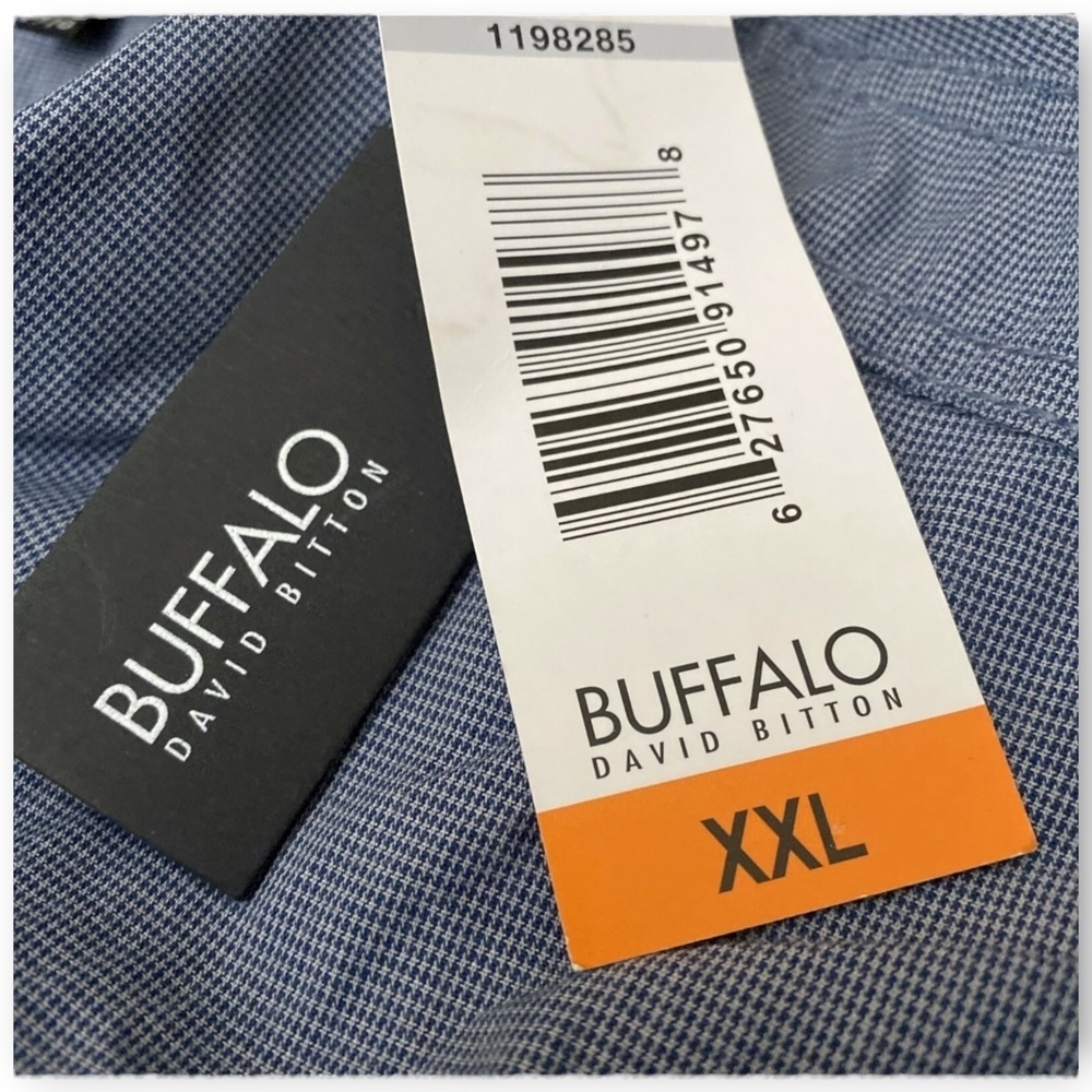 NWT Buffalo David Bitton Men’s Short-Sleeve Micro-Check Button-Up Shirt Size XL - Picture 8 of 10